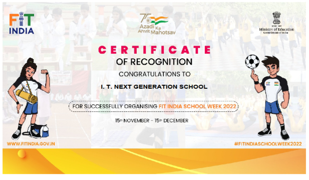 ITNGS Fit India Week Certificate