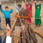 Kindergarten students celebrating Lohri festival